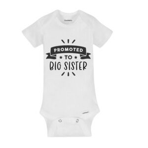 Promoted to Big Sister - Pregnancy Announcement for Baby Girls Various Sizes